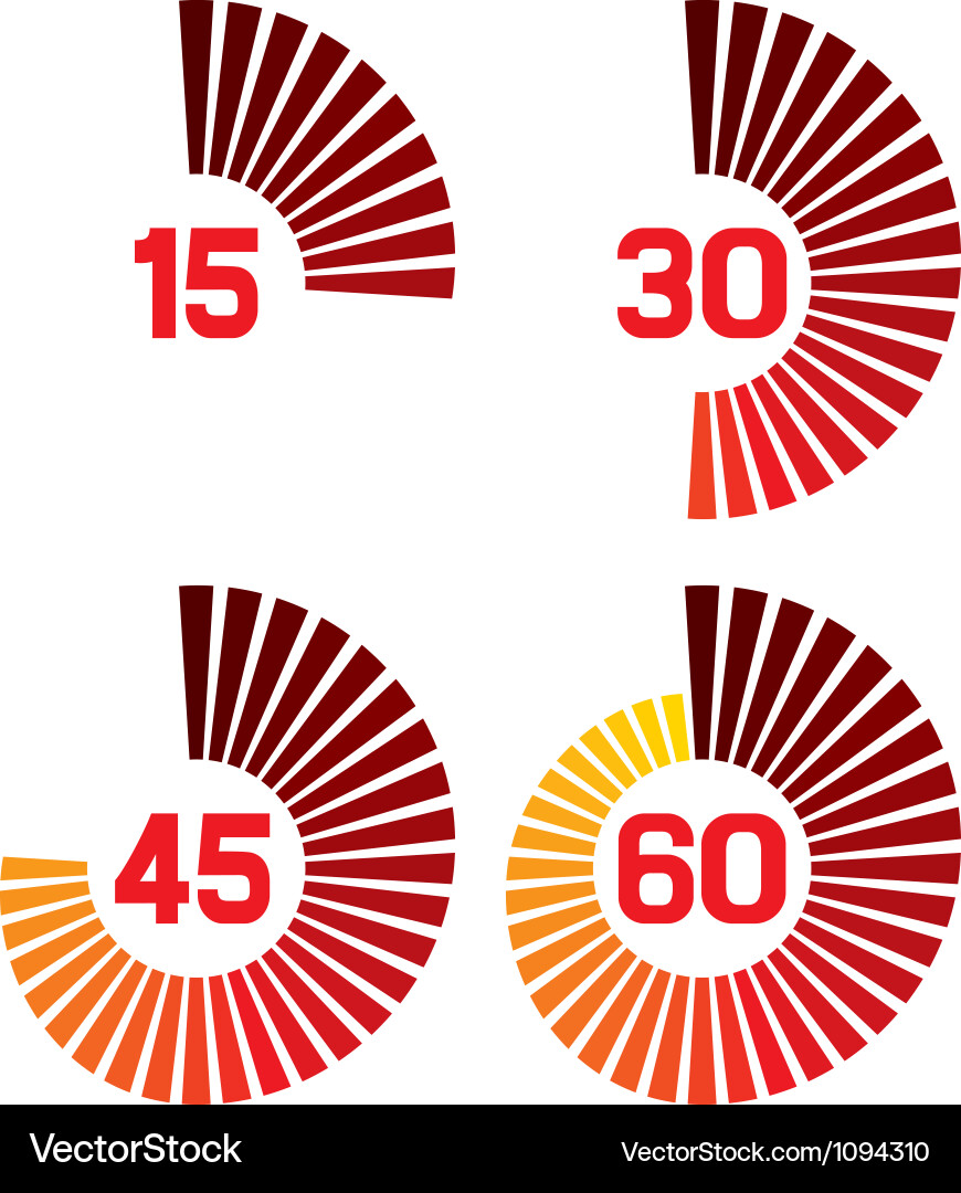 Clock Timer Icons Set vector image