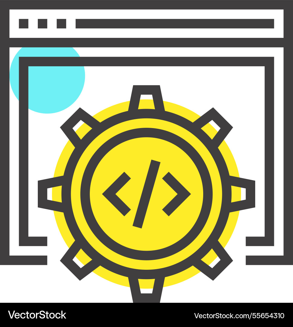 Code optimization flat line web icon concept Code optimization flat line web icon concept vector image
