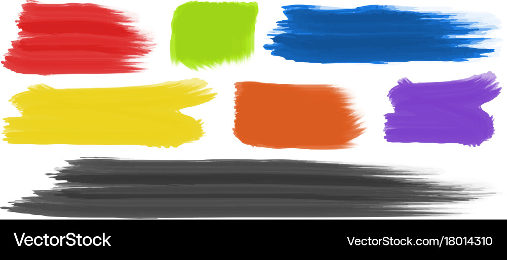 Colorful Brushstroke Patterns Vector Image