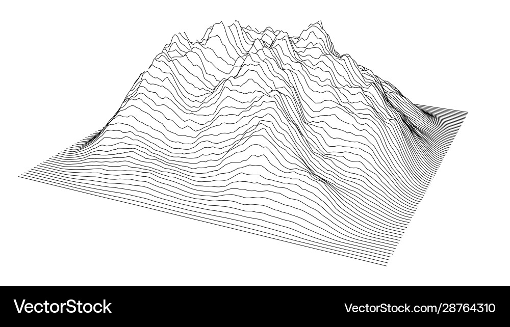 Curve lines in shape part mountain range vector image