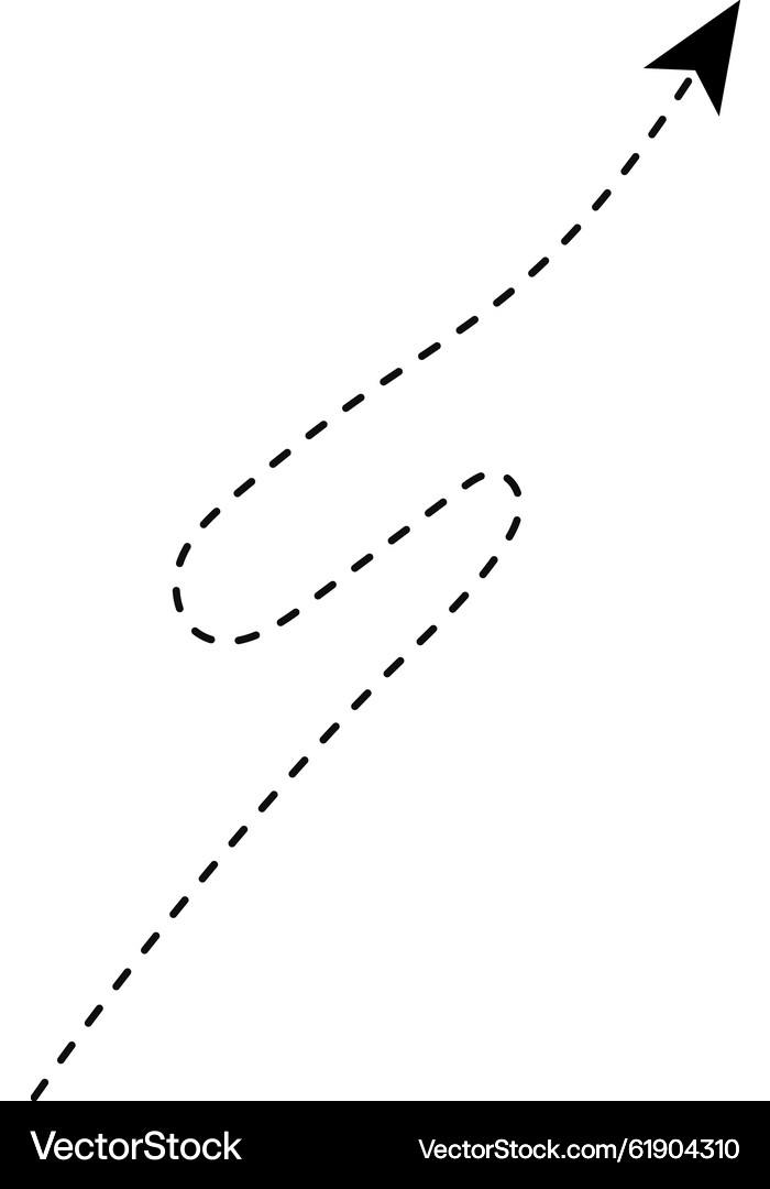 Curved Dotted Arrow (61904310) – Royalty-Free Vector | VectorStock