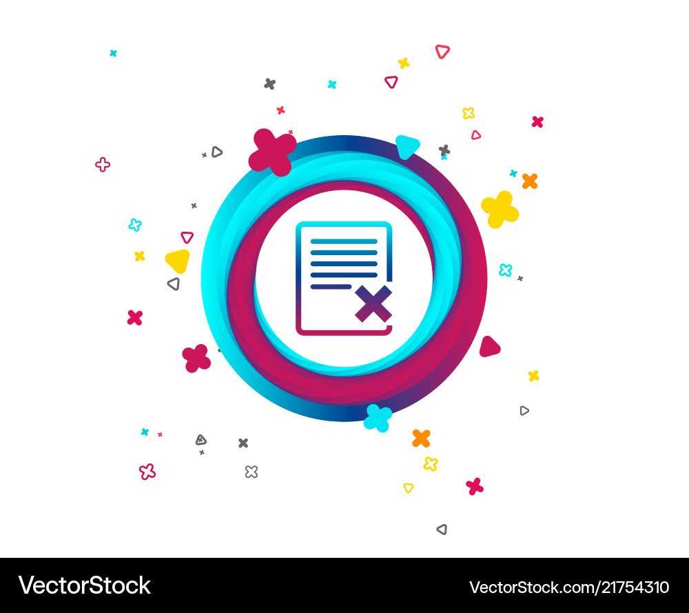 Delete file sign icon remove document symbol Vector Image