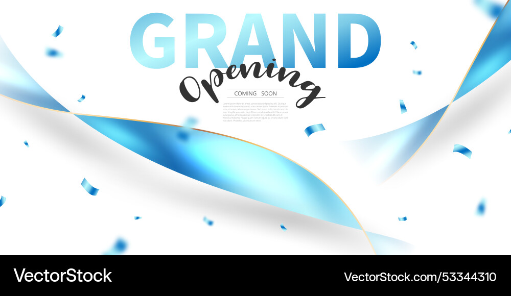 Design your opening card with ribbon beautiful Vector Image