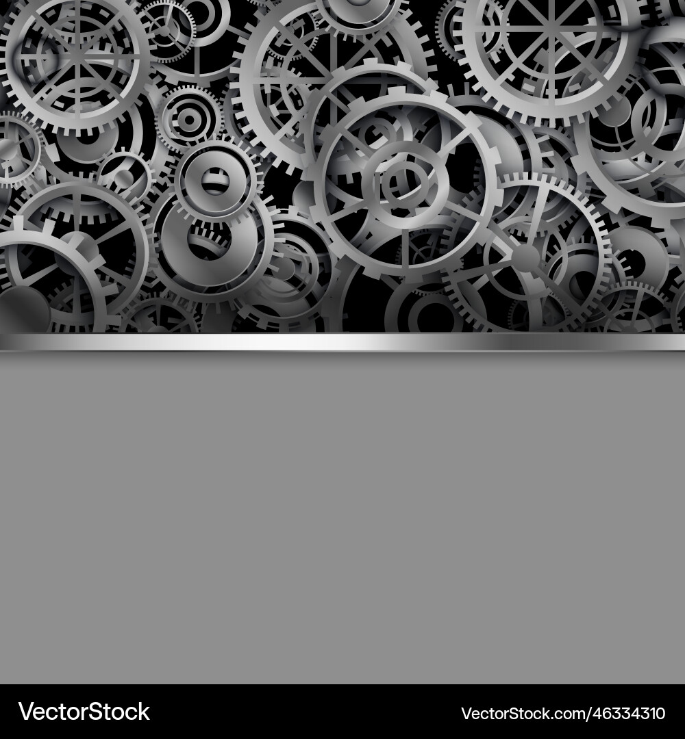 Different shapes gears background with text space vector image
