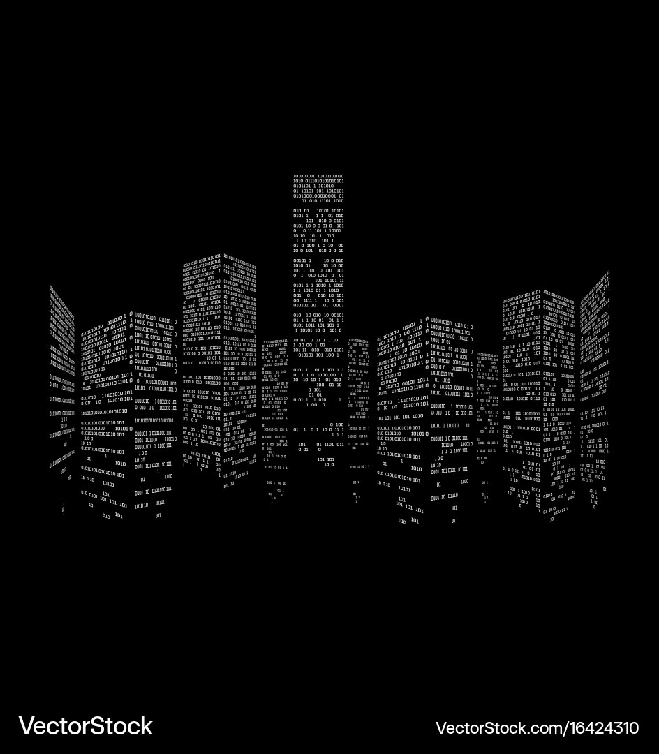 Digital Binary Metropolis Vector Image