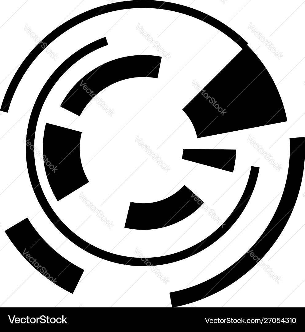 Geometric circle sci-fi high-tech ui circular Geometric circle sci-fi high-tech ui circular vector image