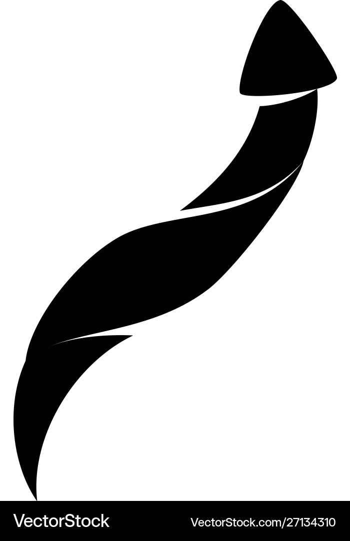 Guide arrow up direction black color isolated vector image