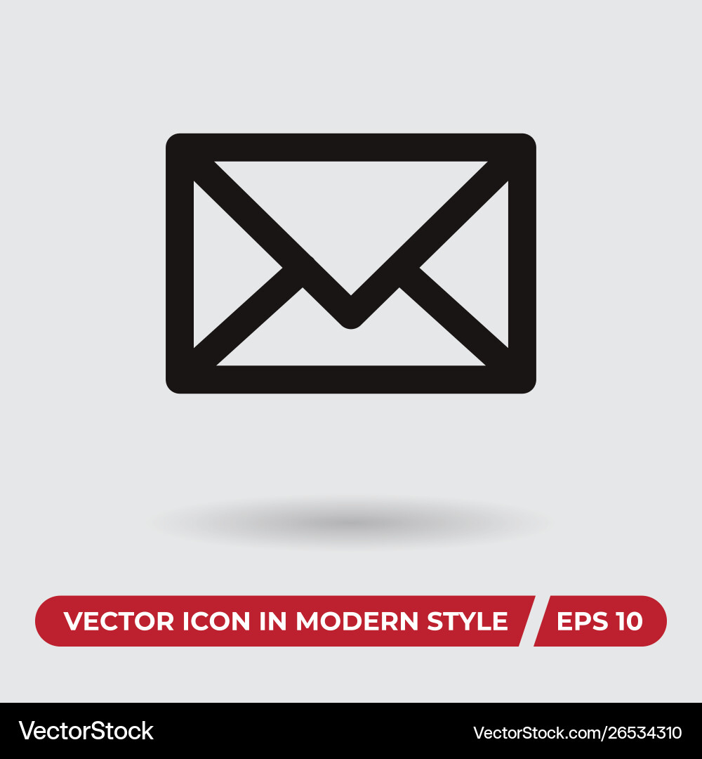 Mail icon in modern style for web site and mobile Mail icon in modern style for web site and mobile Vector Image