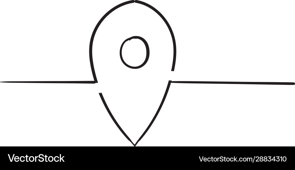 Map pointer location icon handdrawn doodle Map pointer location icon handdrawn doodle vector image