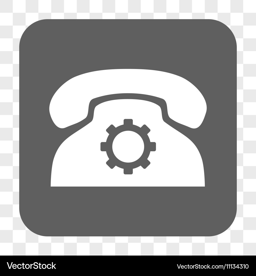 Phone settings rounded square button vector image