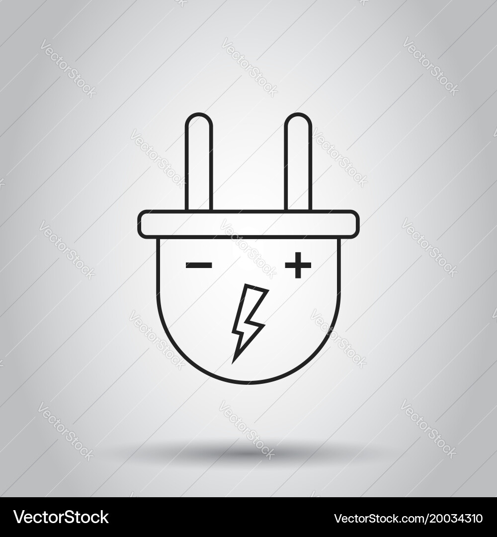 Plug socket icon in line style on isolated Vector Image