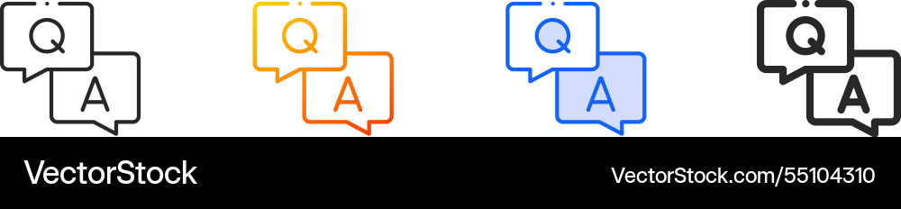 Qa iconthin linear gradient blue stroke and bold Qa iconthin linear gradient blue stroke and bold vector image