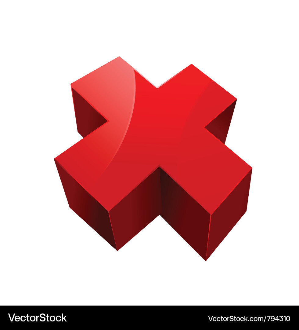 Red cross on a white background Vector Image