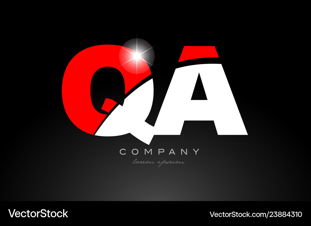 Red white color letter combination qa q Vector Image