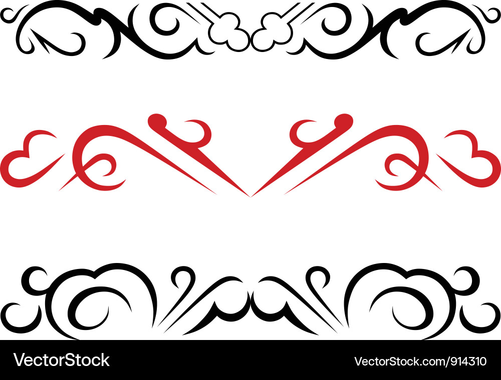 Set calligraphic design elements vector image