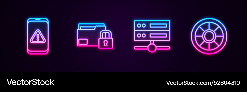 Set line mobile with exclamation mark folder Set line mobile with exclamation mark folder Vector Image