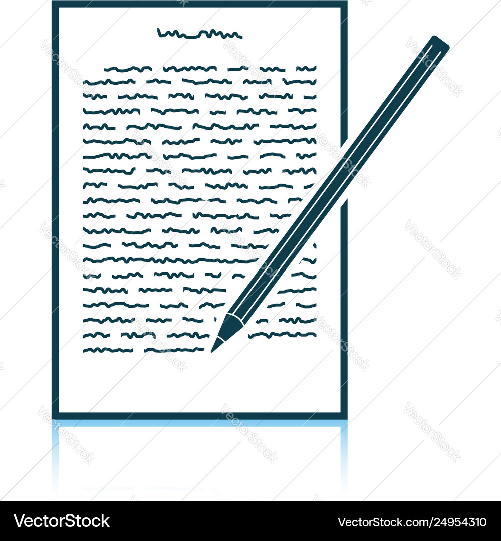 Sheet with text and pencil icon Sheet with text and pencil icon vector image
