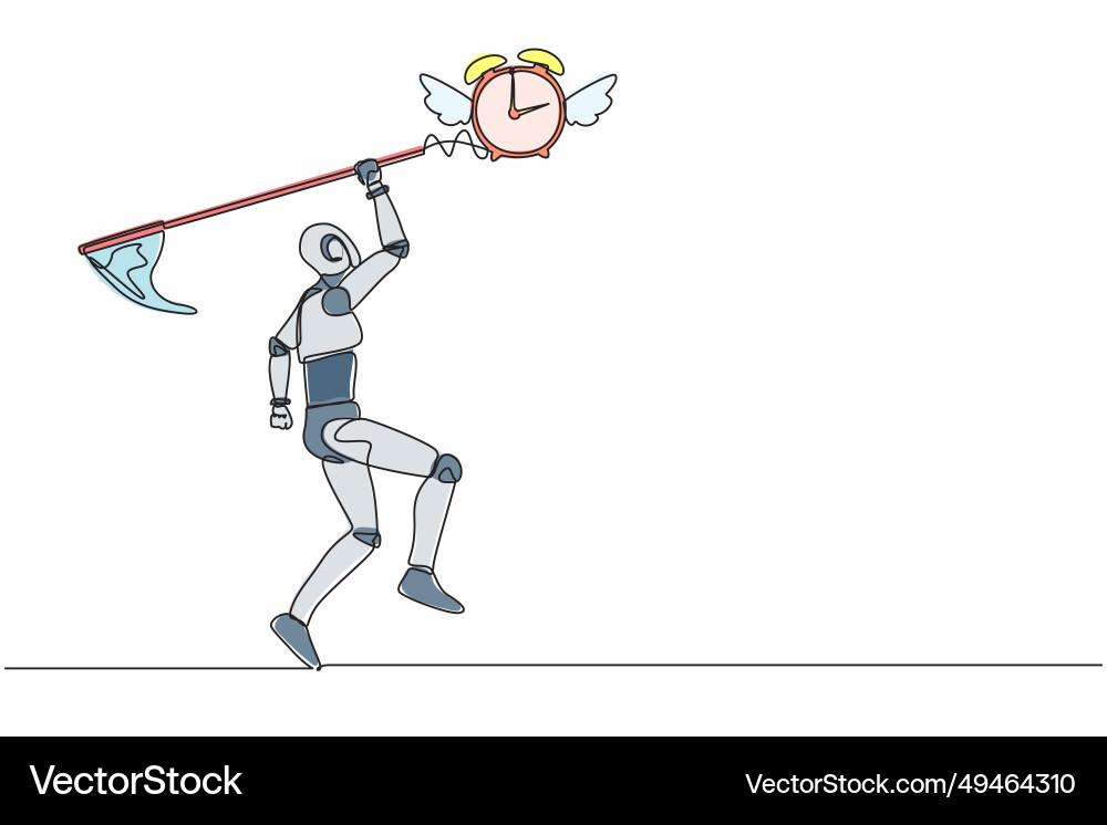 Single continuous line drawing robot try Single continuous line drawing robot try vector image