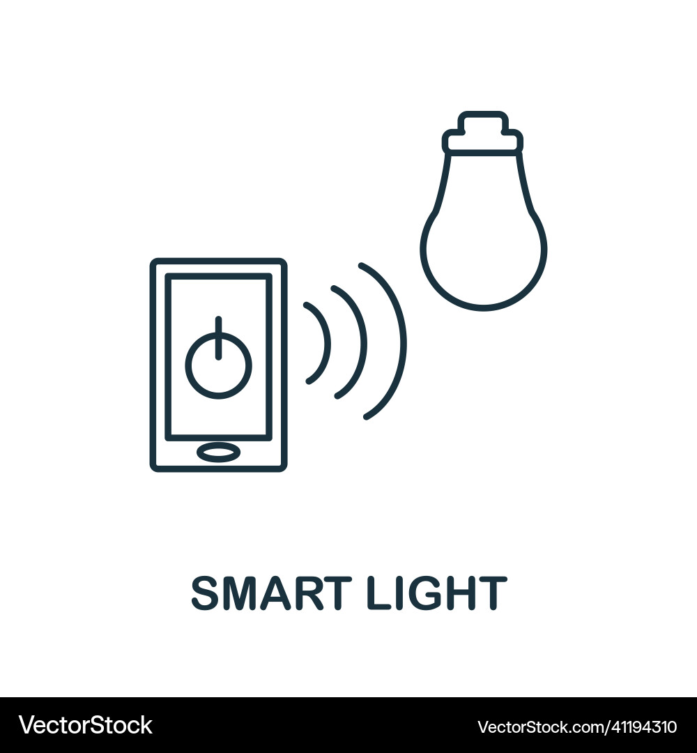 Smart light icon line element from internet Smart light icon line element from internet vector image