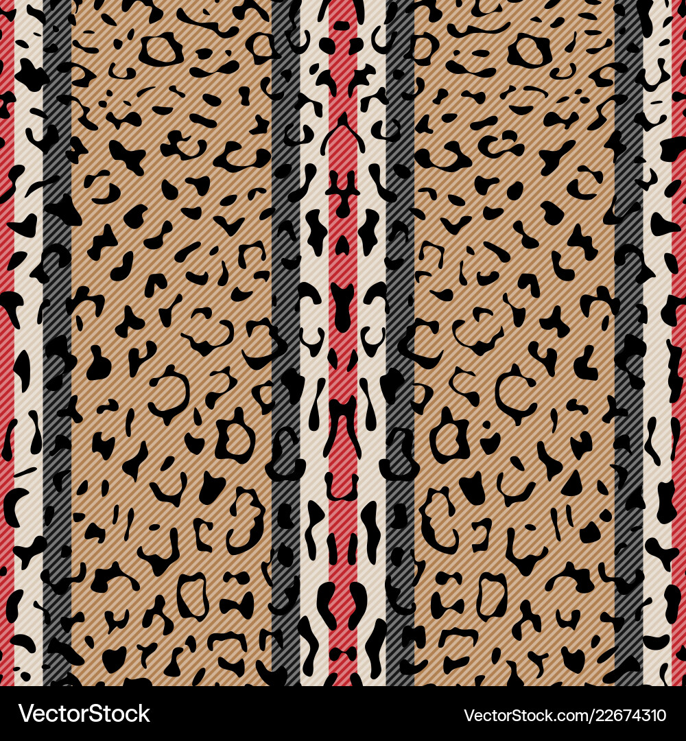 Striped Leopard Textile Pattern vector image