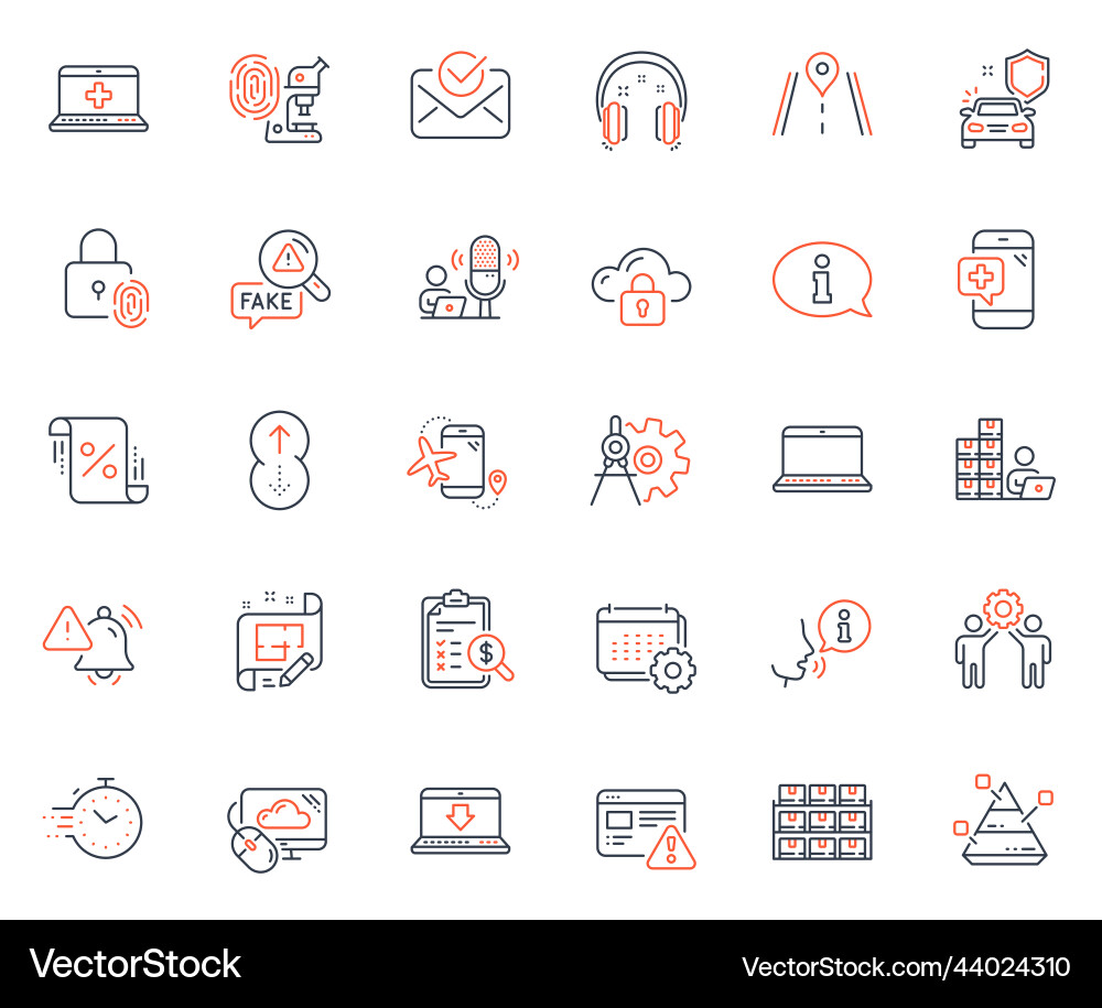 Technology icons set included icon as notebook Technology icons set included icon as notebook vector image