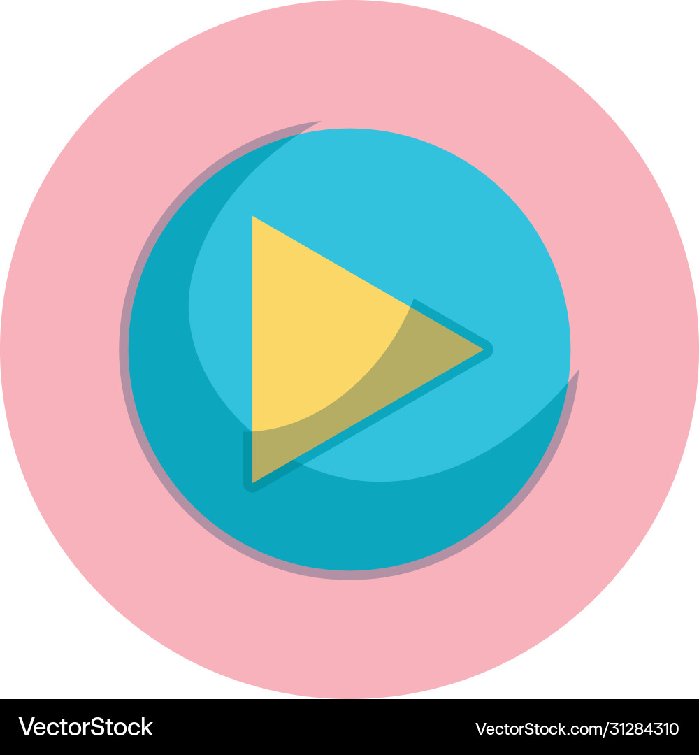 Video player button music design isolated icon Vector Image