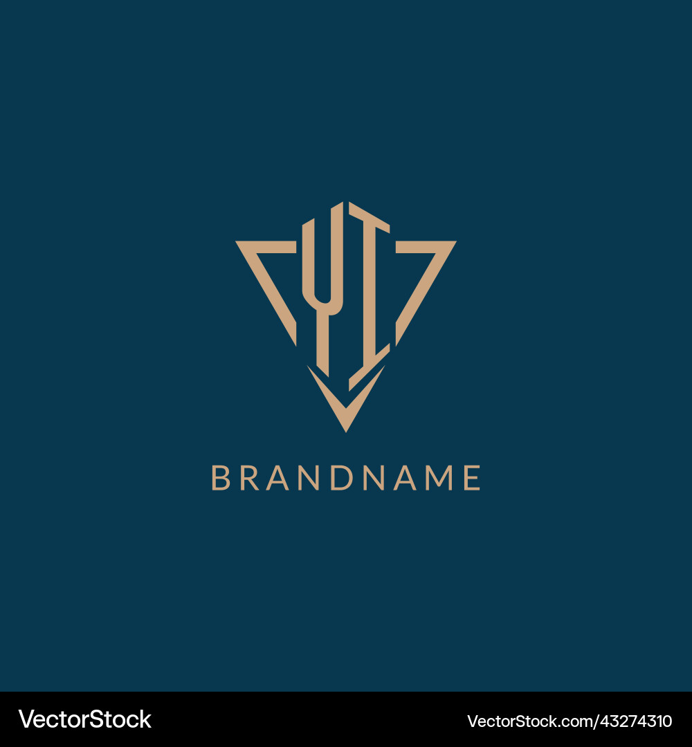 Yi Initial Triangle Logo Vector Image