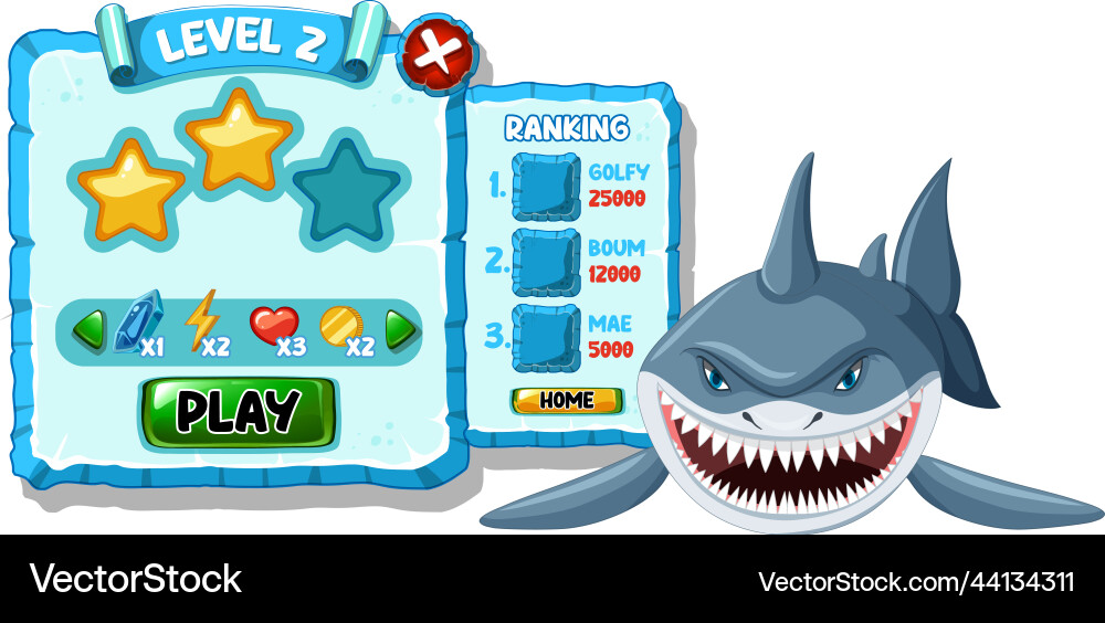 A game background template with elements vector image