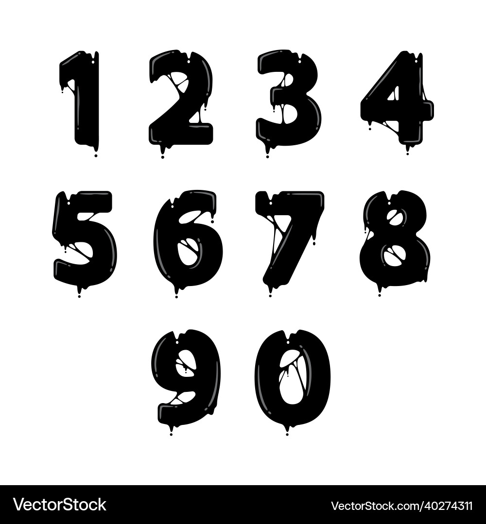 Abstract Ink Number Splash vector image
