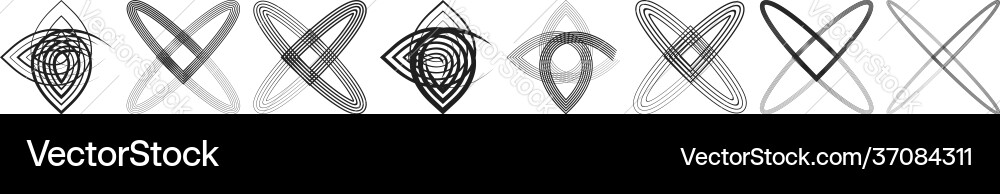 Abstract shapes elements motif forms set Abstract shapes elements motif forms set Vector Image