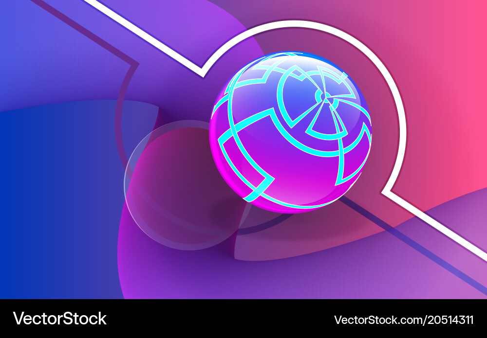 Abstract sphere on multicolored background Vector Image