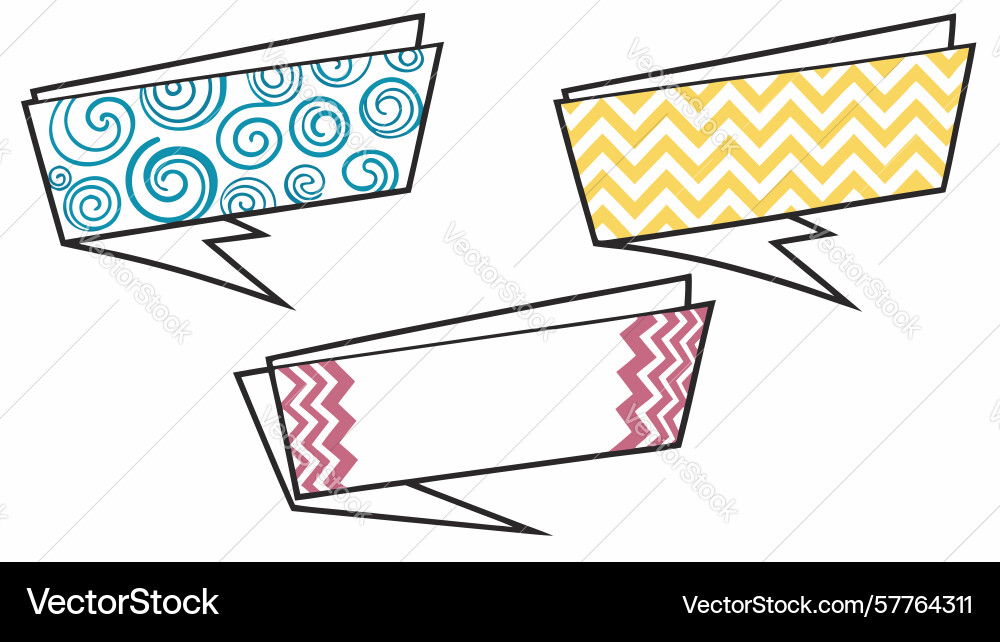 Artistic patterned horizontal banner elements Vector Image