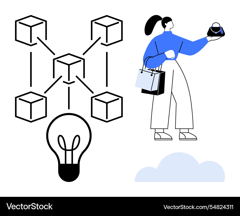 Blockchain network interconnectedness and e Blockchain network interconnectedness and e vector image