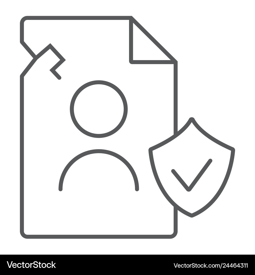 Breach personall data thin line icon private Breach personall data thin line icon private vector image