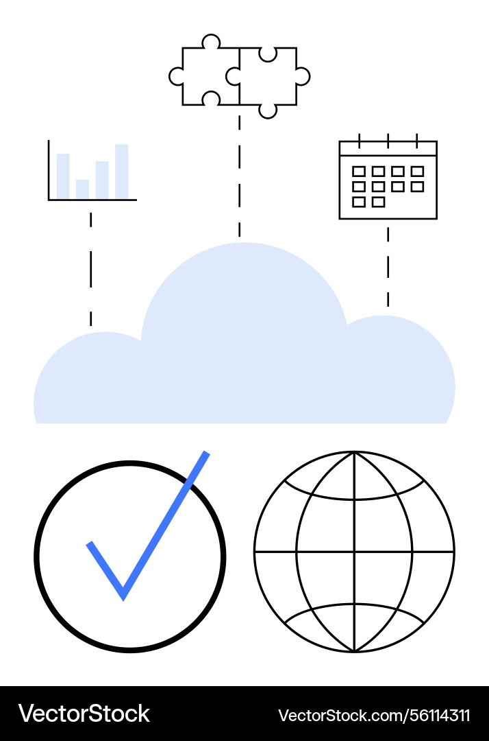 Cloud-basierte Integration für Analyseplanung vektorbild
