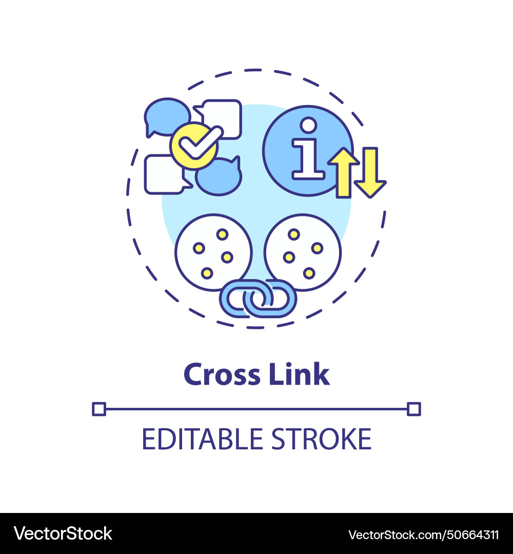 Cross link multi color concept icon Cross link multi color concept icon vector image