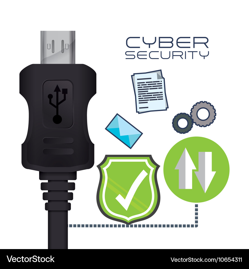 Cyber security system and media design Vector Image