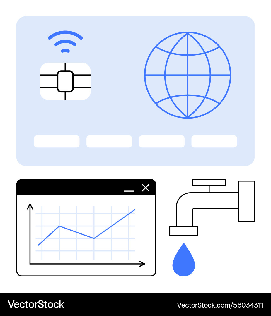 Digital technology integration with finance data Digital technology integration with finance data vector image