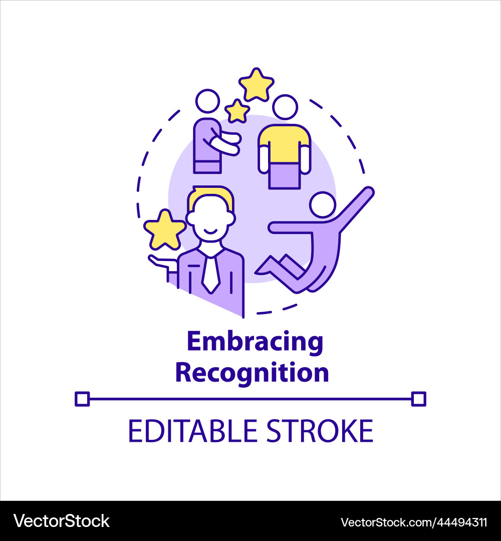 Embracing recognition concept icon Embracing recognition concept icon vector image