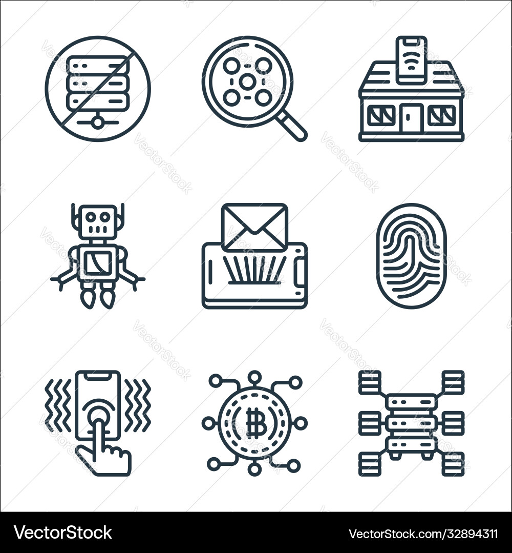 Emerging technology line icons linear set quality vector image