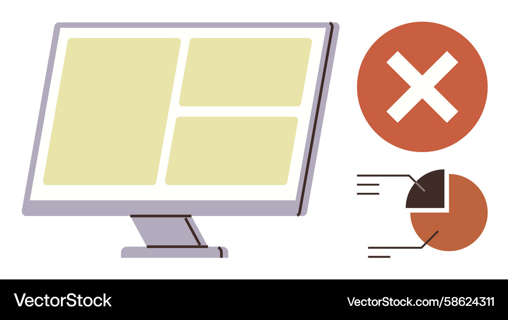 Error Interface Monitoring Vector Image