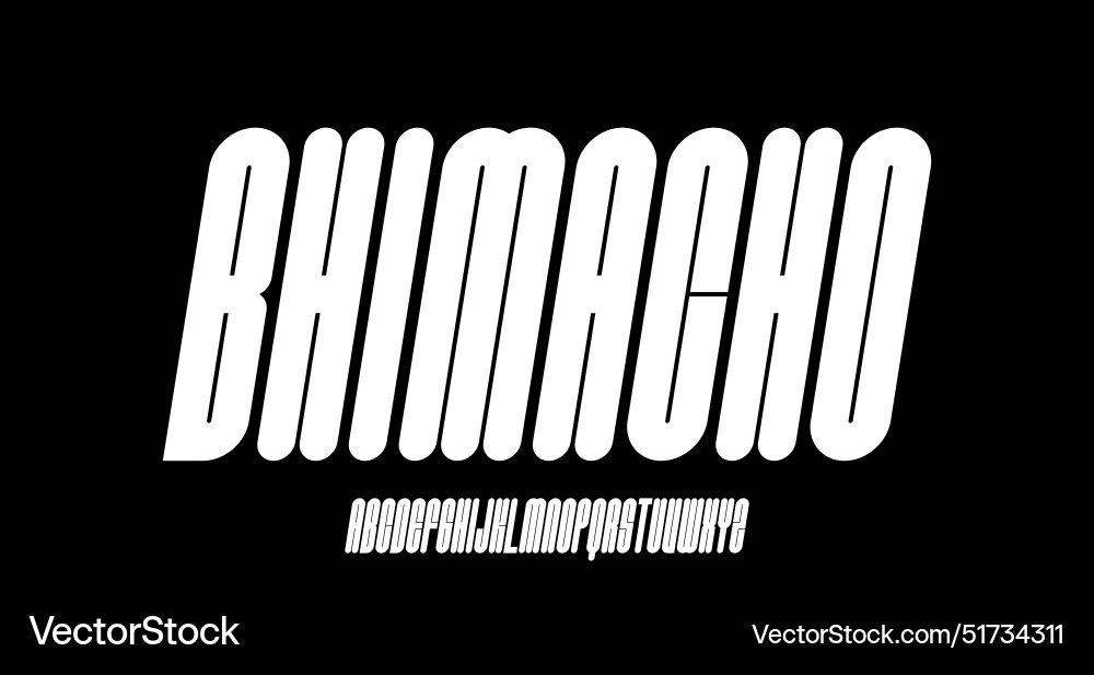 Experimental modern bold display alphabet font vector image