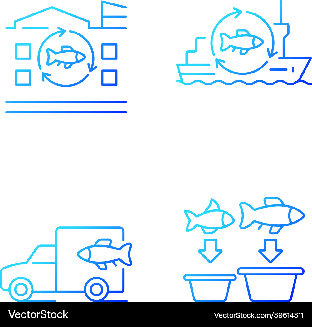 Fish processing and transportation gradient Fish processing and transportation gradient Vector Image