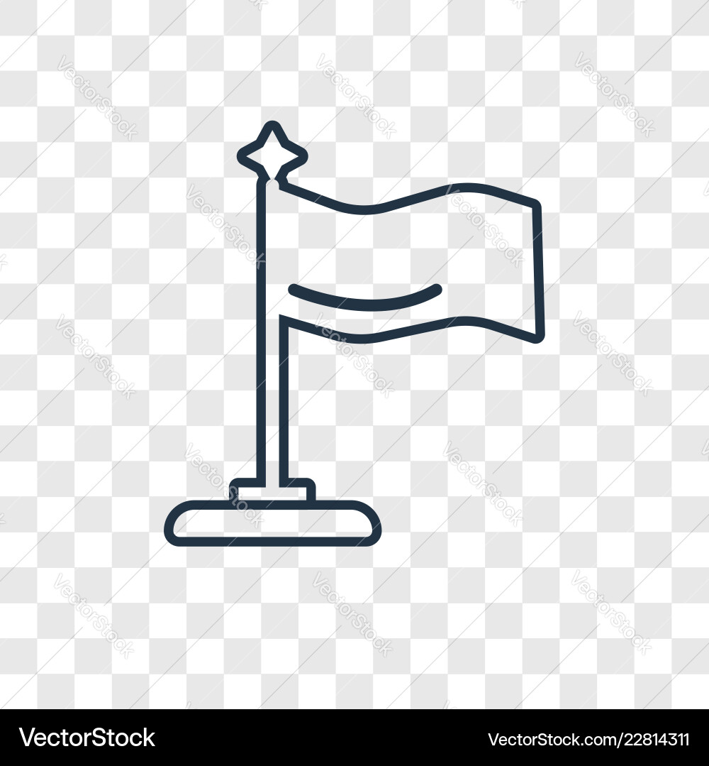 Flag concept linear icon isolated on transparent Flag concept linear icon isolated on transparent vector image