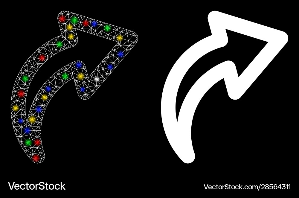 Flare mesh network redo icon with spots Flare mesh network redo icon with spots vector image