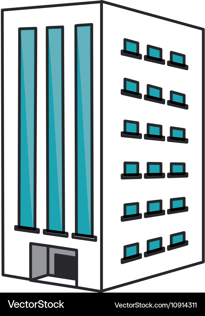 Isolated building with windows design Vector Image