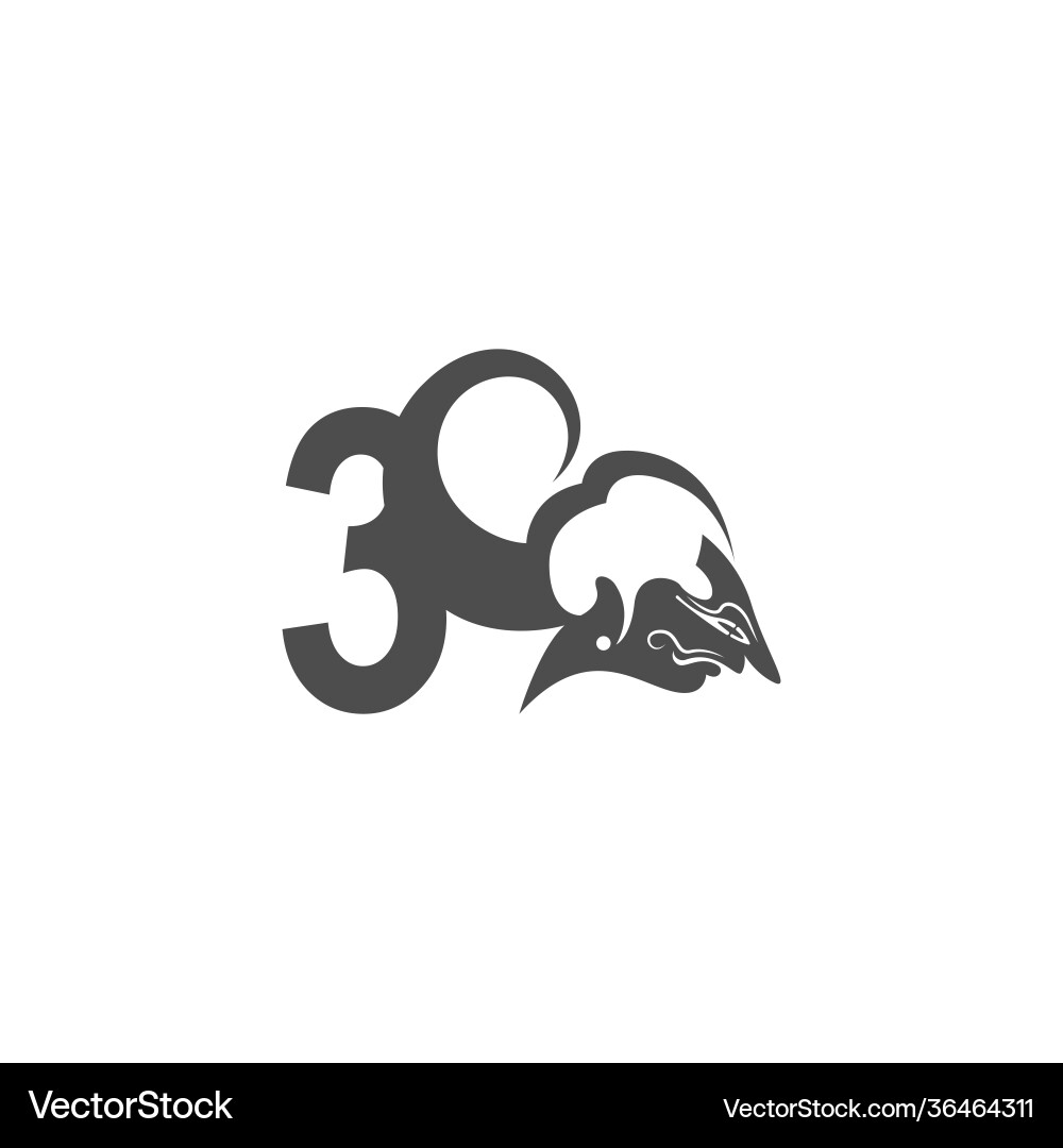 Javanese puppet icon with number logo design vector image