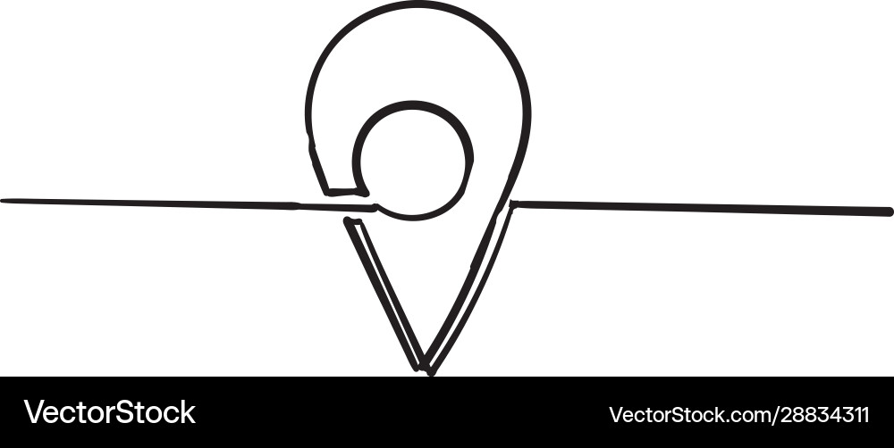 Map pointer location icon handdrawn doodle Map pointer location icon handdrawn doodle vector image