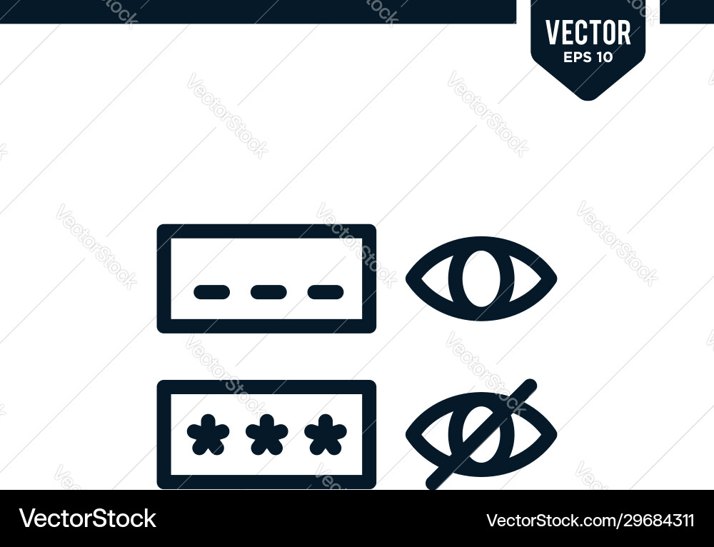 Password icon collection in line style Password icon collection in line style vector image