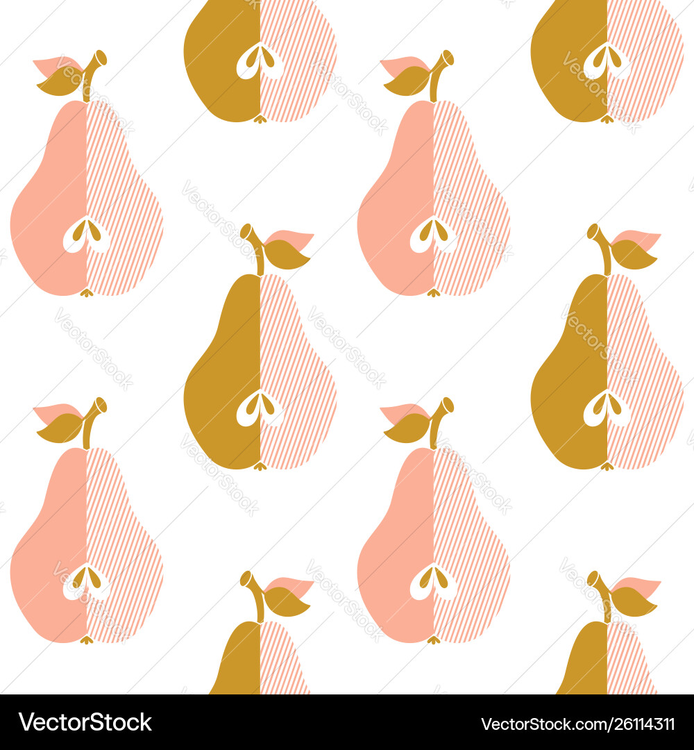 Pears seamless background Royalty Free Vector Image